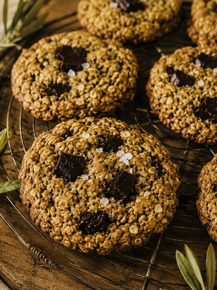 Oatmeal Cookies with Toasted Almonds and Dark Chocolate ~ Pack of 4
