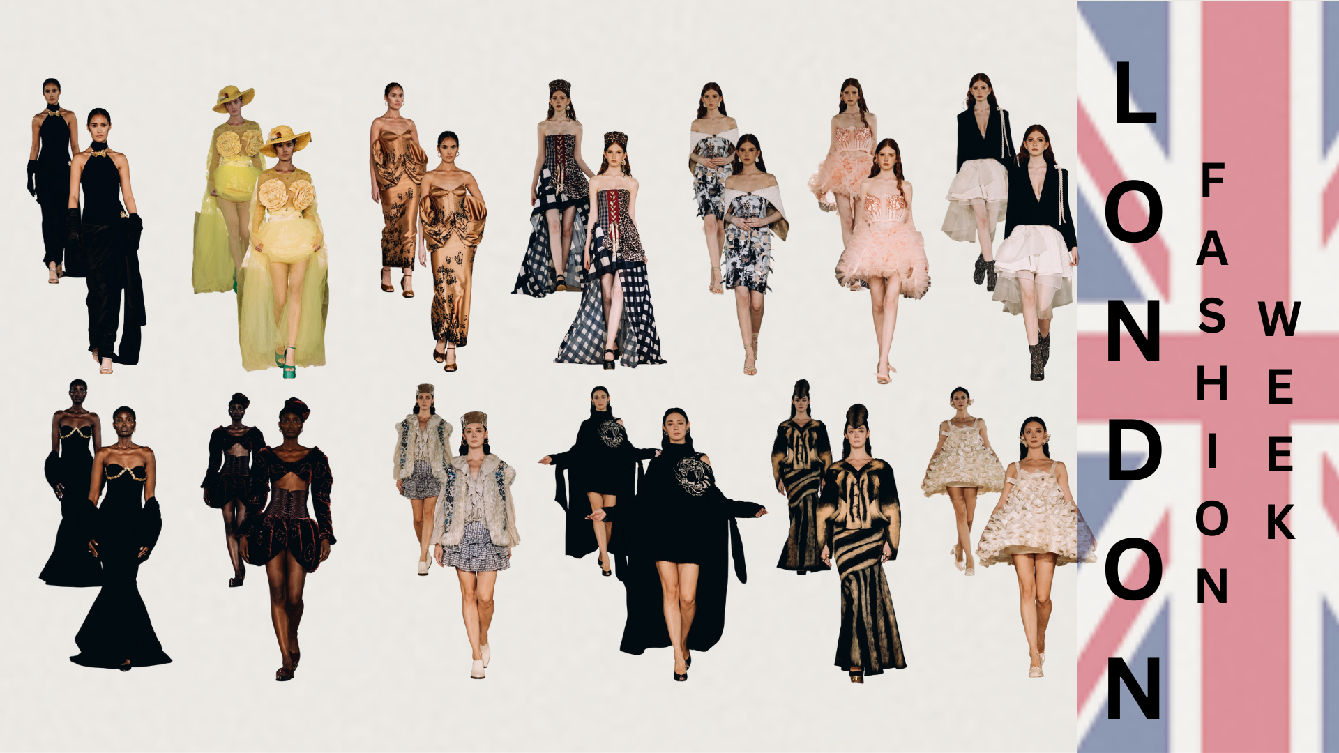 London Fashion Week AW25: Portfolio highlights from runway shows, illustrating professional experience in backstage dressing.