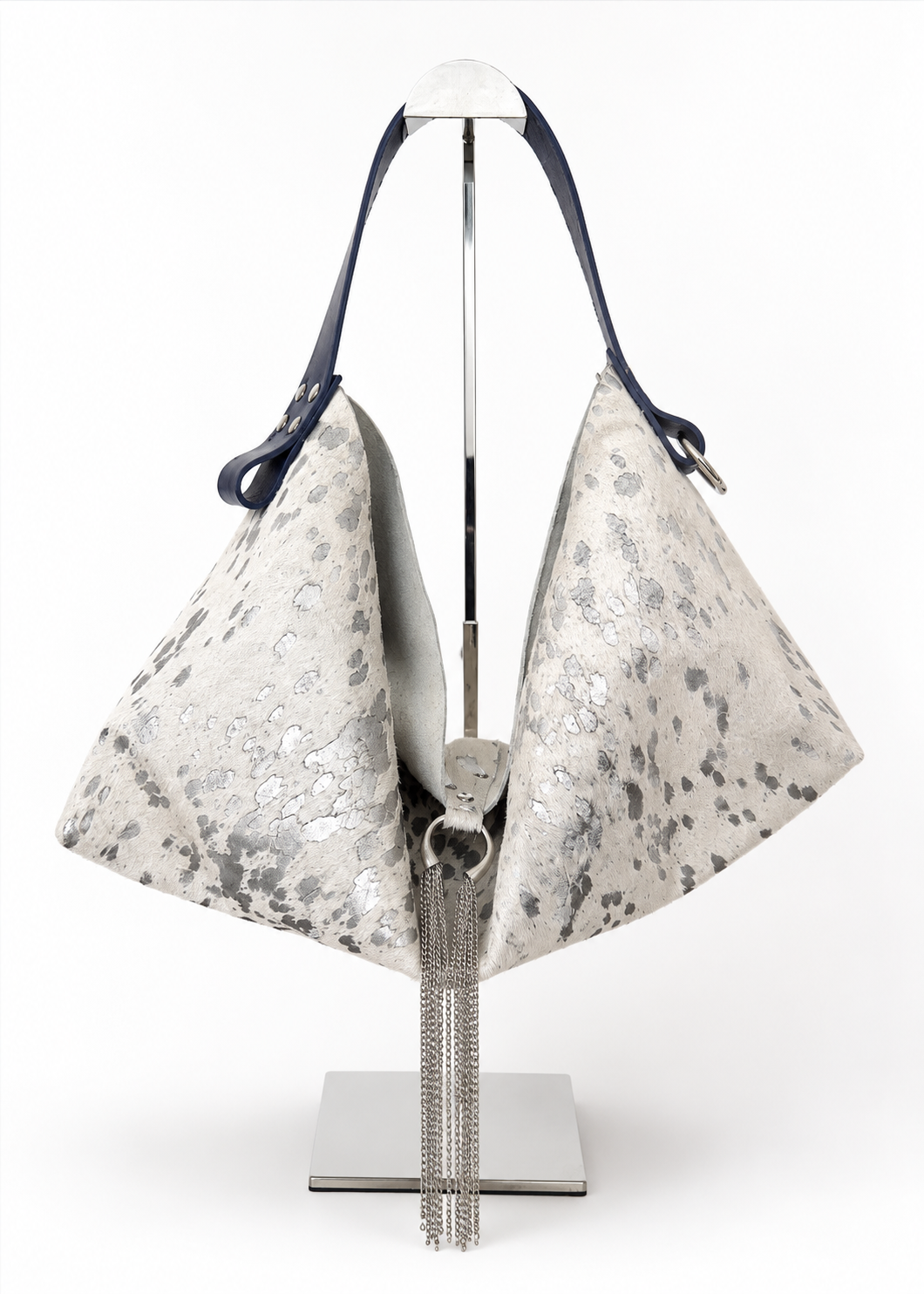 The Sieren Leather Bag in Cowhide and Blue Strap