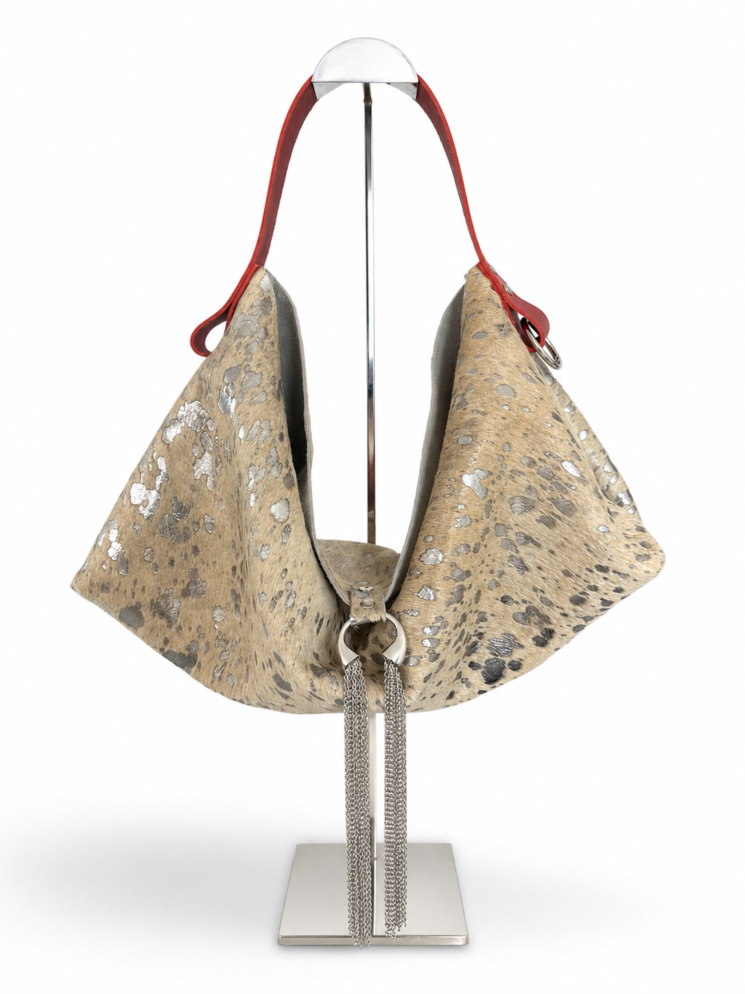The Sieren Cowhide Leather Bag and Red Strap