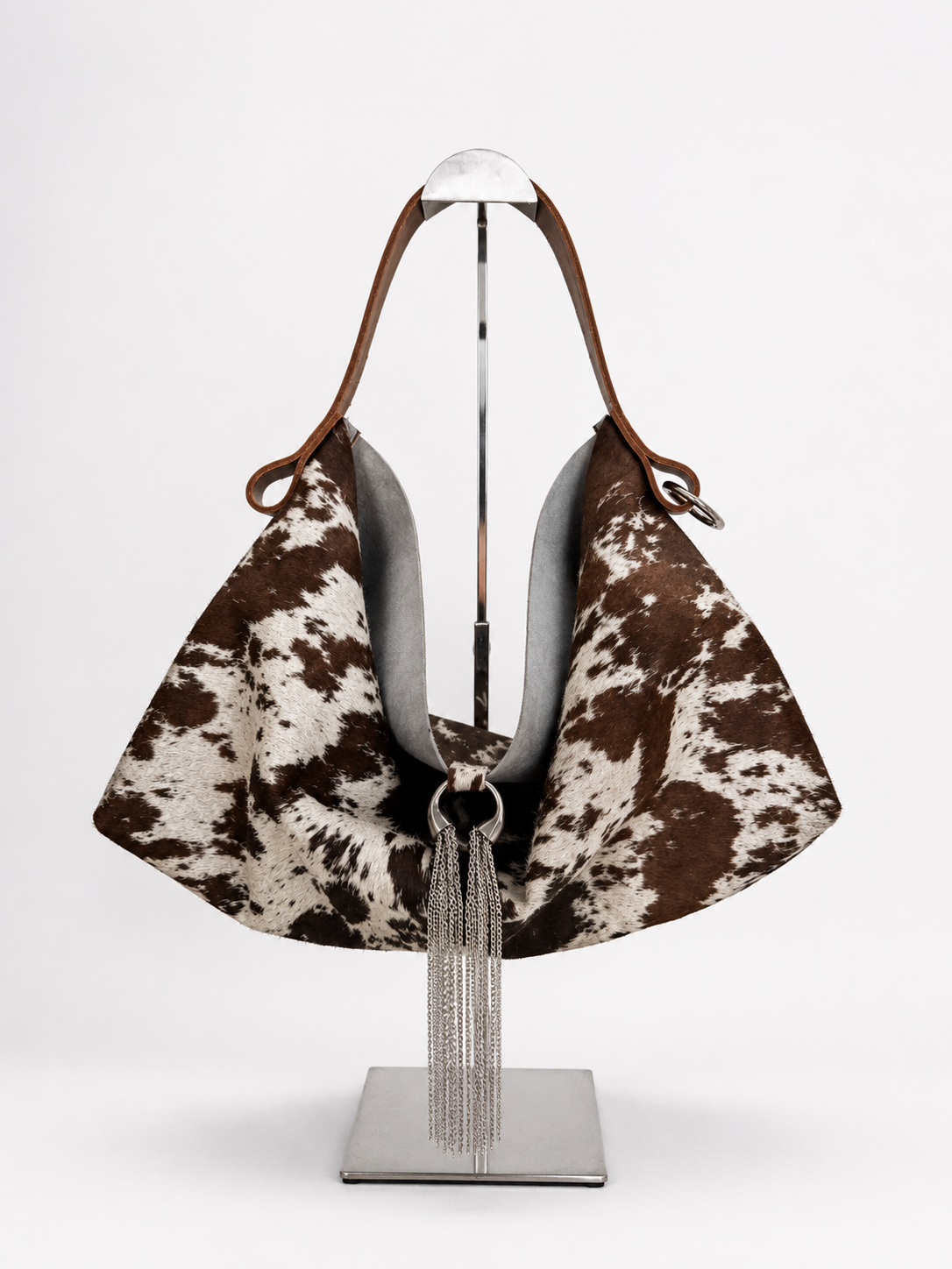 The Sieren Leather Bag in Cowhide and Dark Brown Strap
