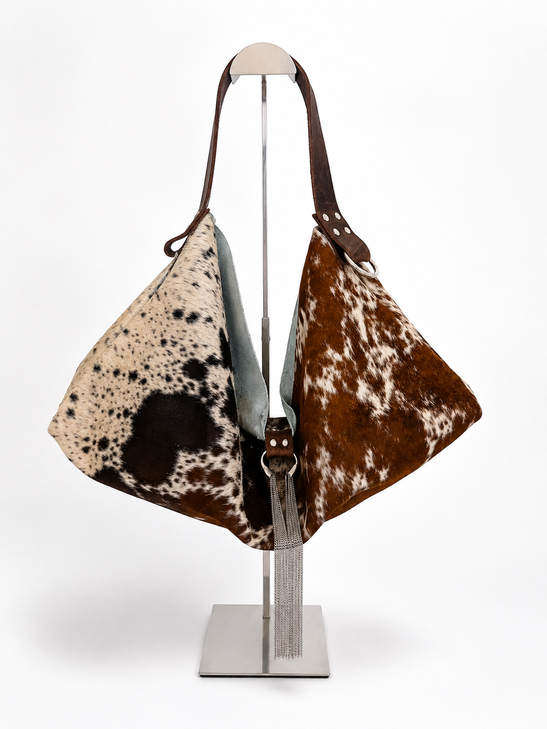 The Sieren Leather Bag in Cowhide and Dark Brown Strap