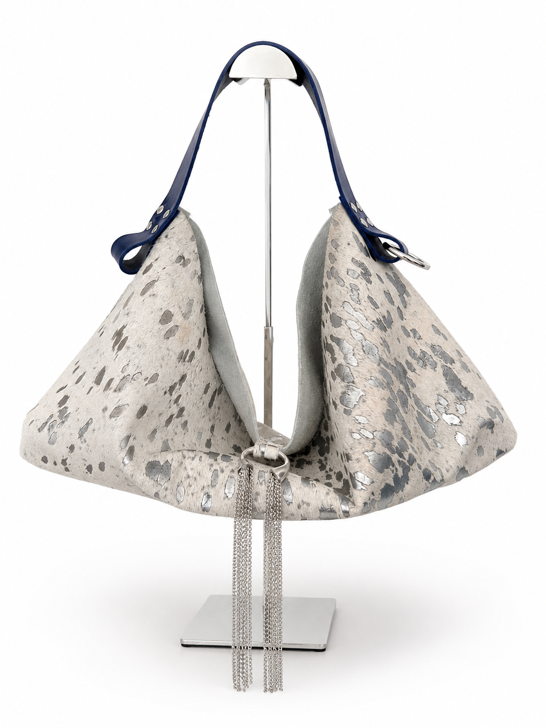 The Sieren Leather Bag in Cowhide and Blue Strap