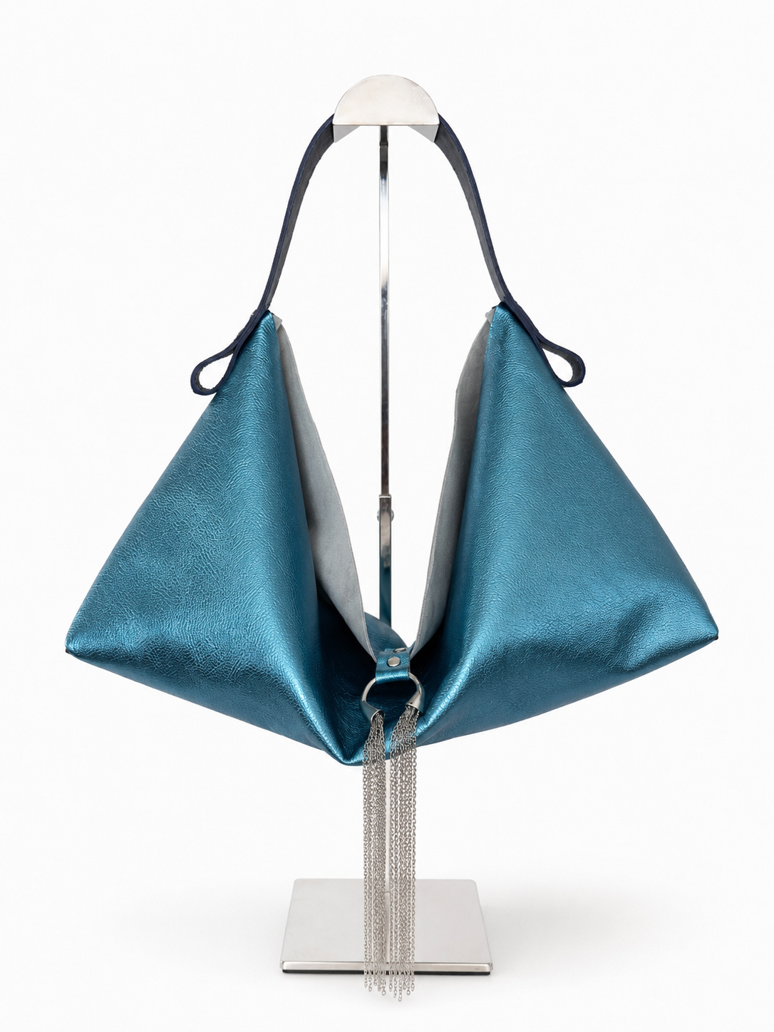 The Sieren Leather Bag in Turquoise and Blue Strap