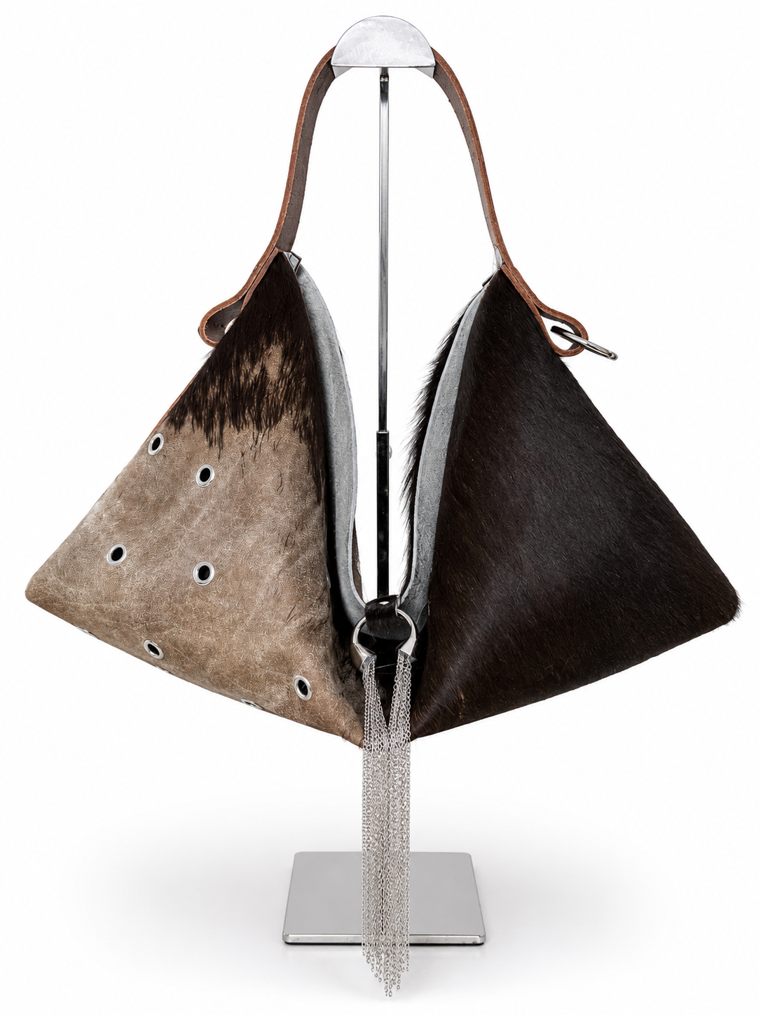 The Sieren Leather Bag In Cowhide with Brown Strap