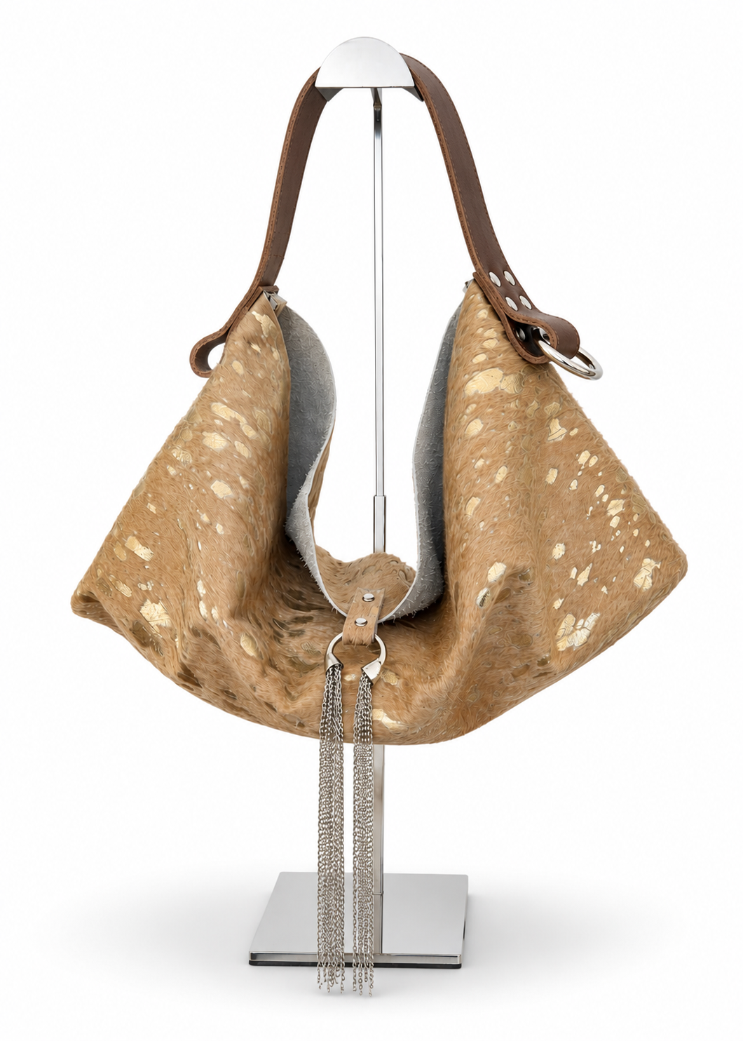 The Sieren Leather Bag in Brown Cowhide and Brown Strap
