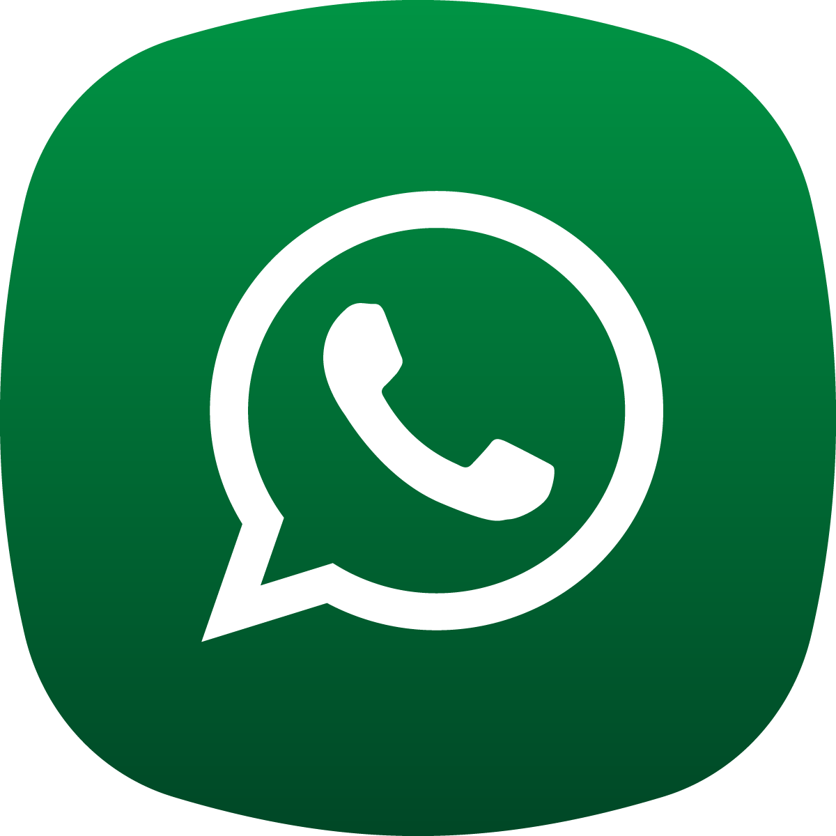 WhatsApp logo featuring a white phone receiver inside a speech bubble on a green background.