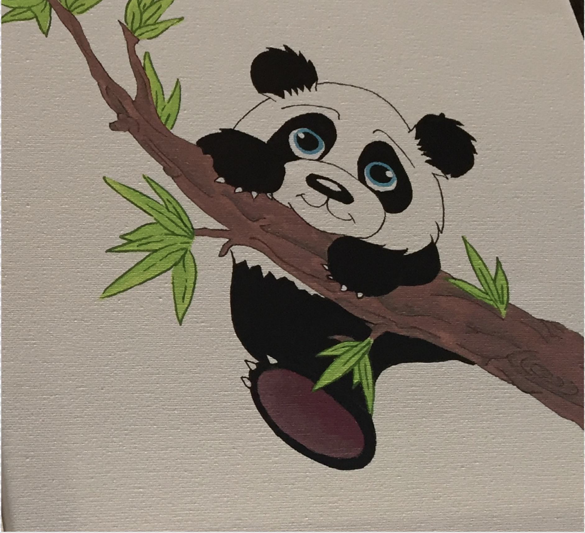 Panda at Play (Acrylic) 12X12