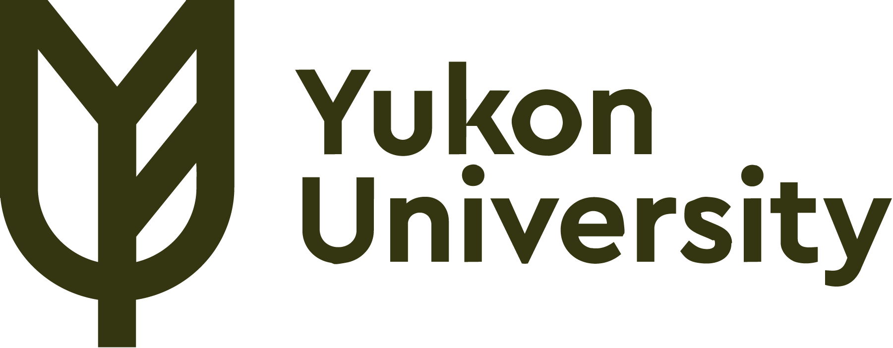 Yukon University logo with a stylized leaf symbol to the left of the text 'Yukon University' in dark green.