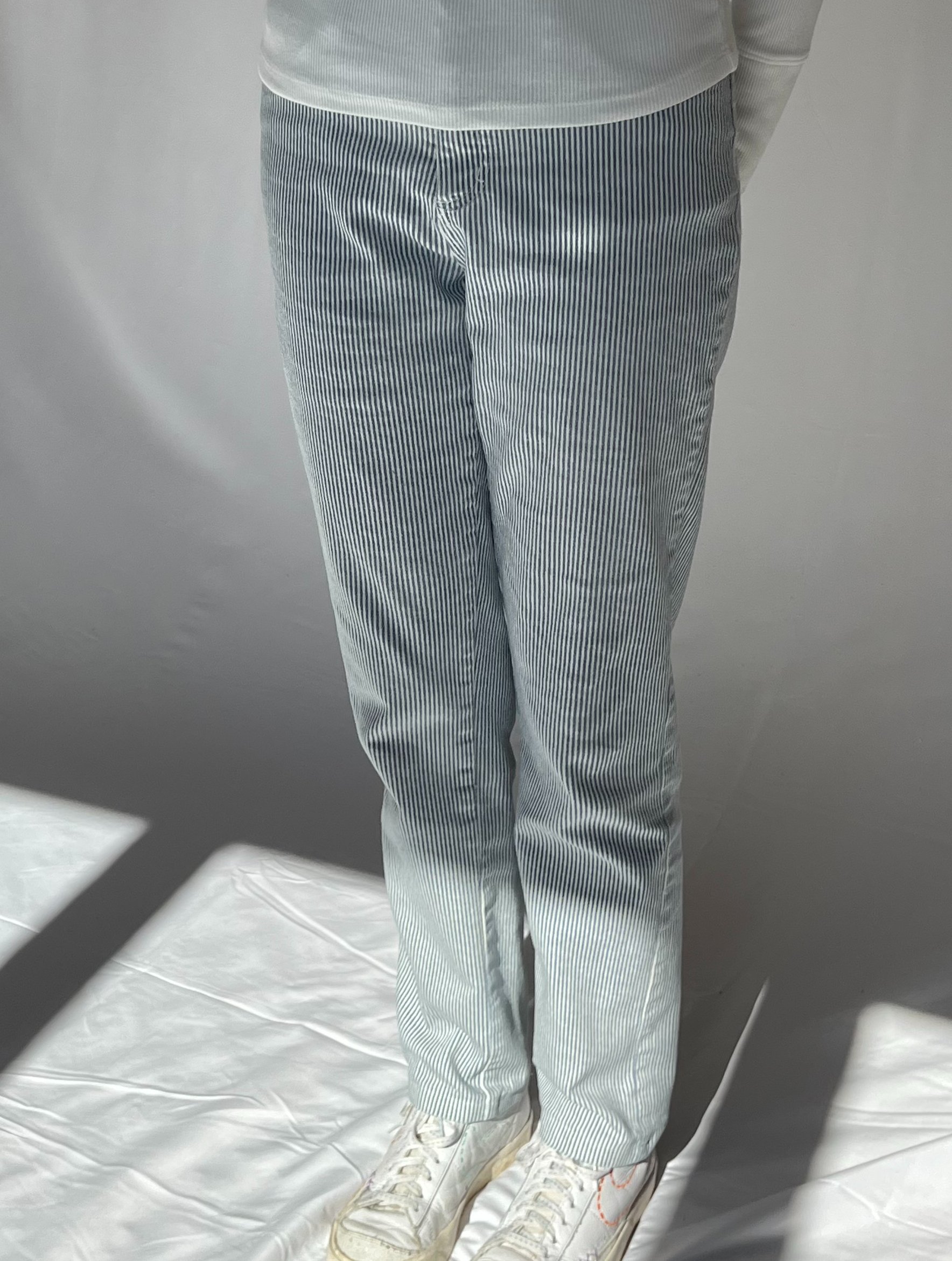 Blue & White Striped Jeans