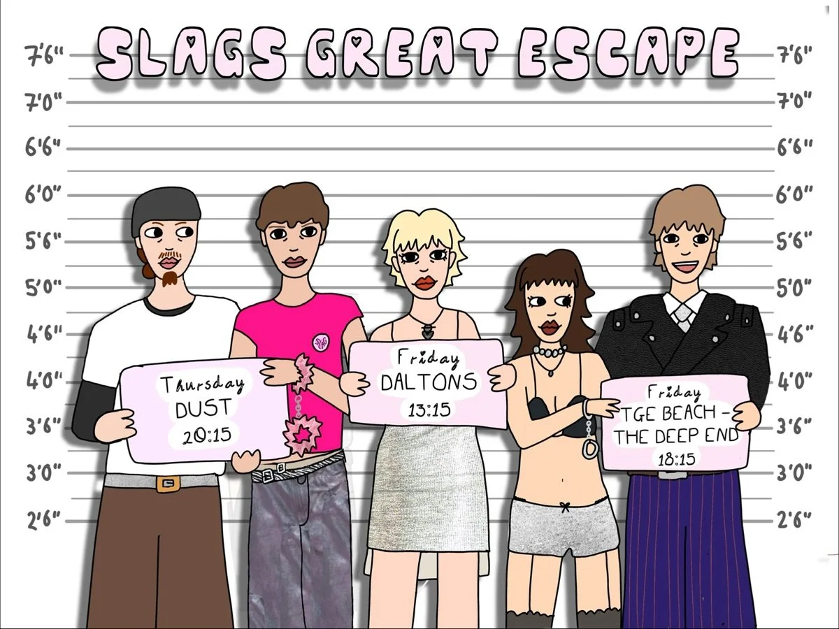 We have been apprehended on account of being too sexy!! Come and see our beautiful faces as we make our great escape 😉

See you all very soon, we can&rsquo;t wait 🩷

@greatescapefest 

#SLAG #Losing #TheGreatEscape #FaceOff #StillHere