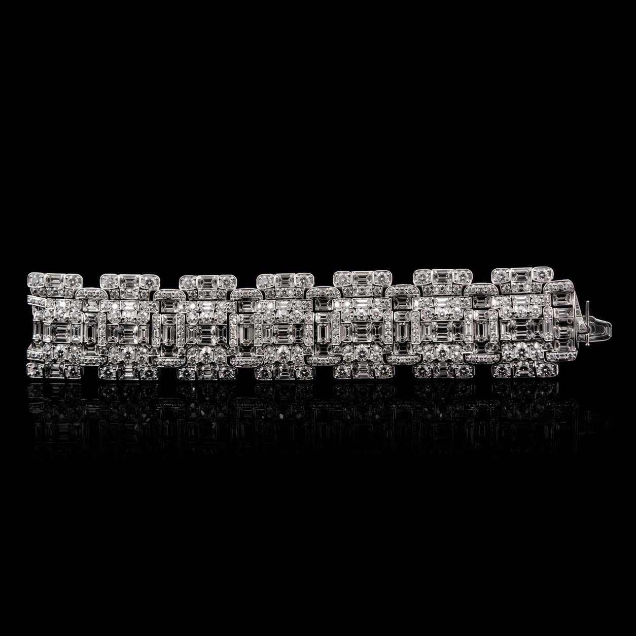 Bracelet en diamant sur un fond noir