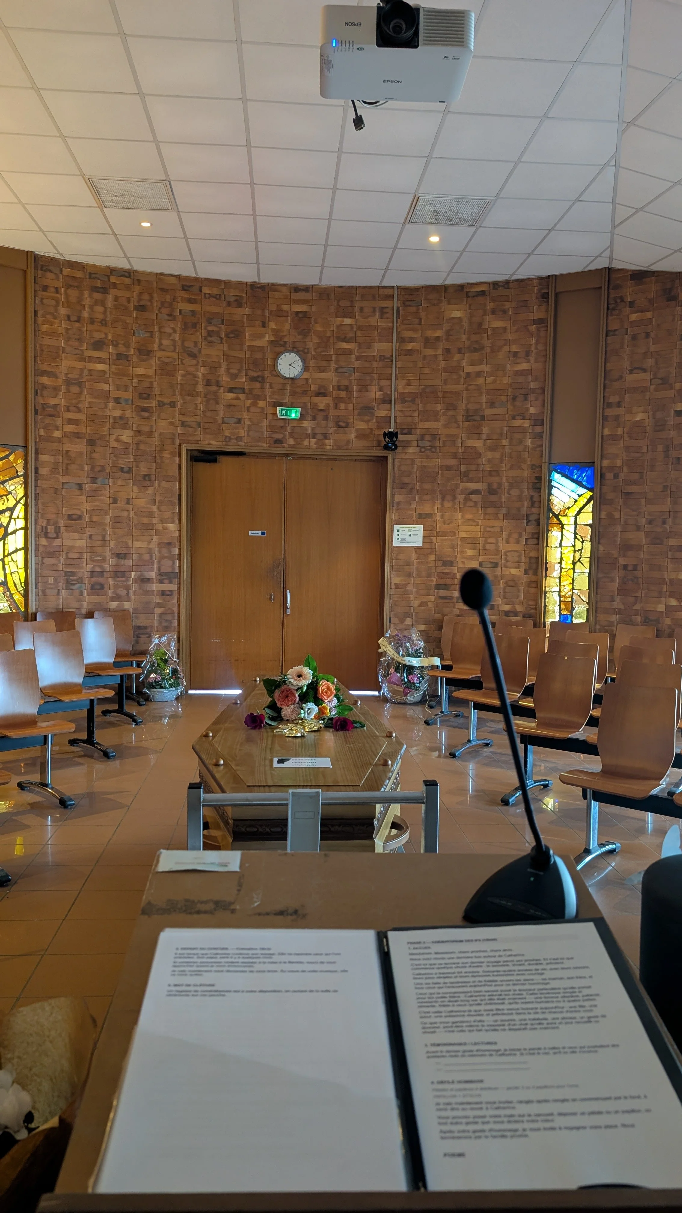 Salle de cérémonie au crématorium