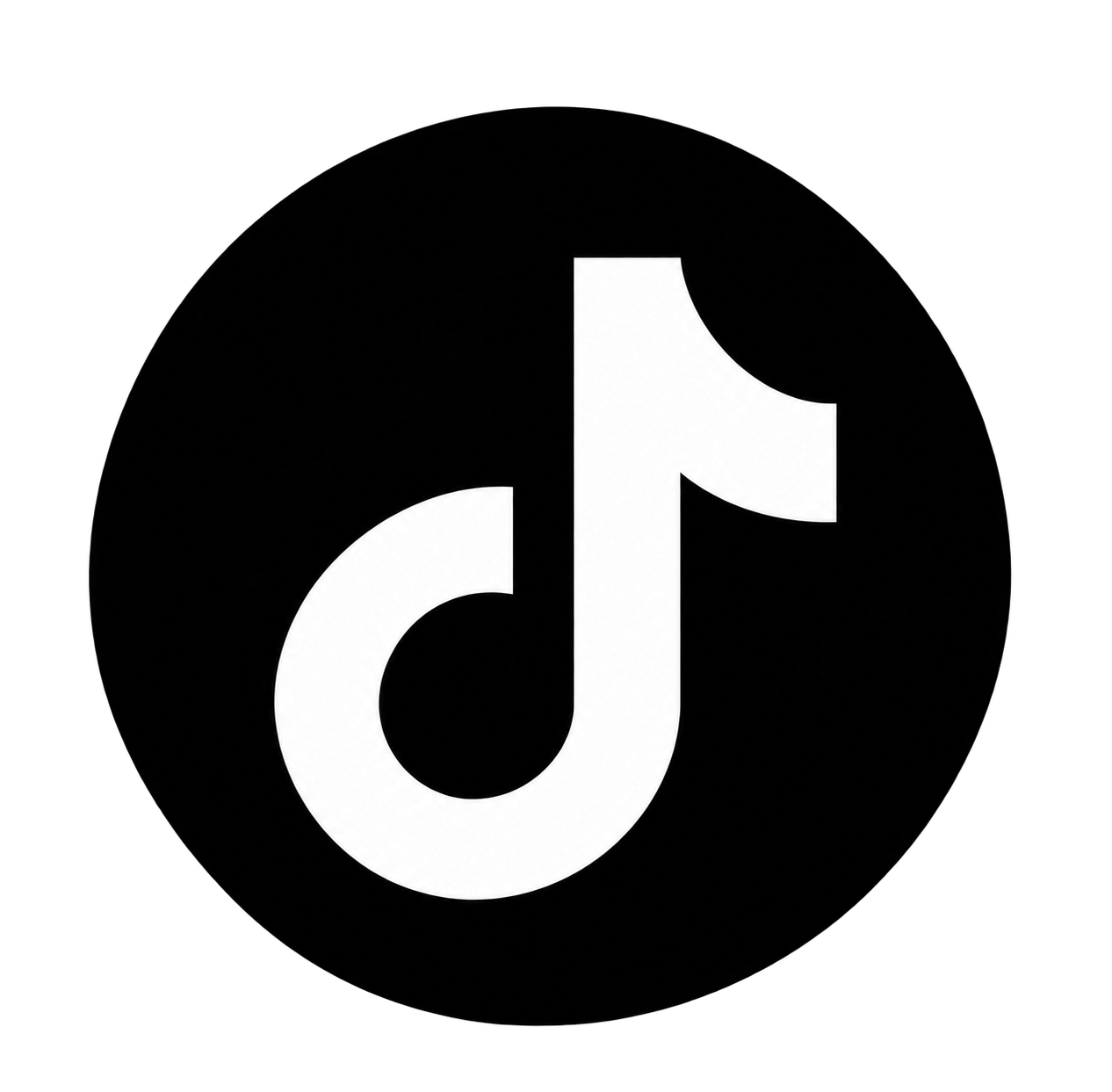 White TikTok logo on a black background. Text under it with TikTok account for professional marketing & Photography company Taylored Love LLC. TikTok account username is @TayloredLoveMedia