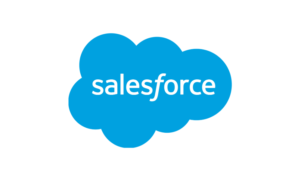 Salesforce logo in a blue cloud shape.