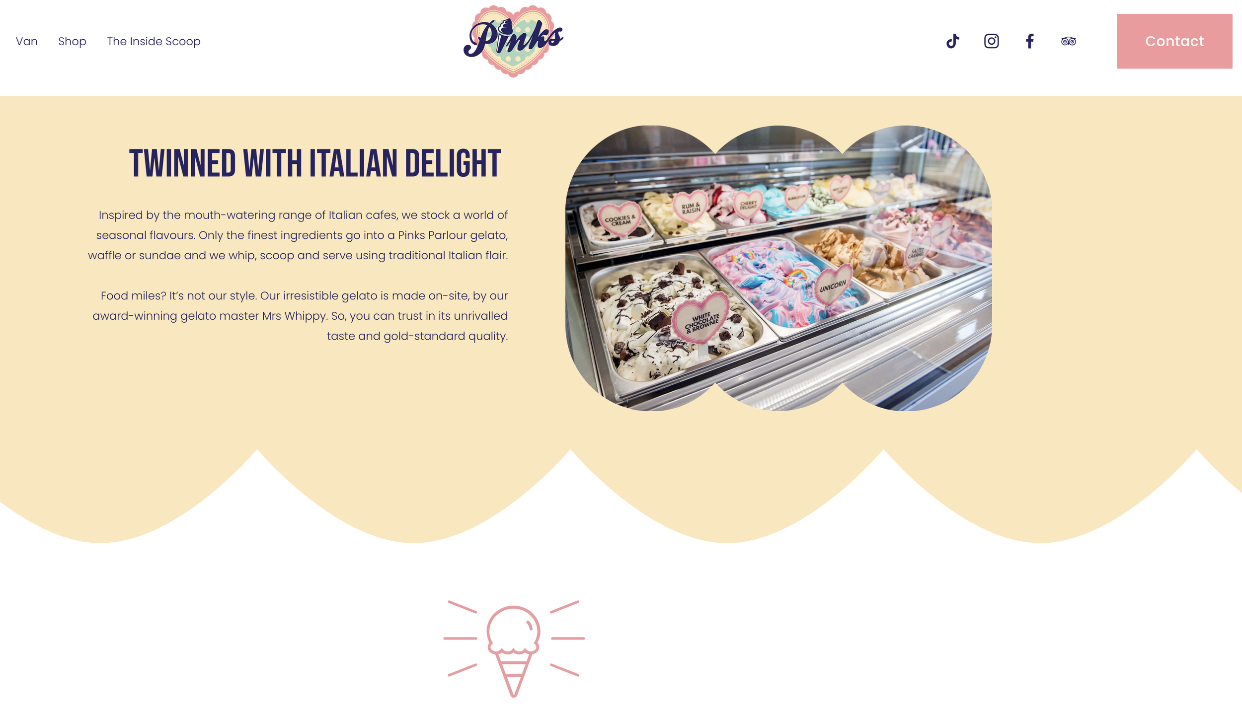 Brand and website copywriting project for Pinks Parlour