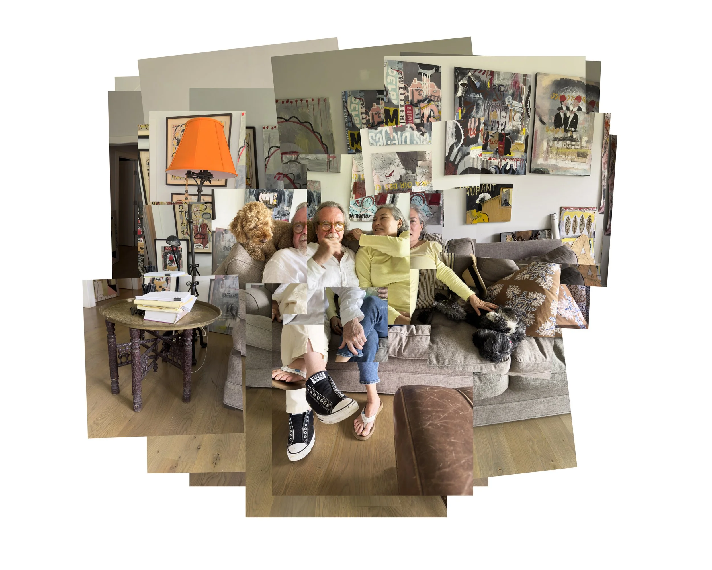 Jim Farmer and Susanne Columbia, Artist, Musician, Playwright, and Screenwriter, 2024,  60x60”