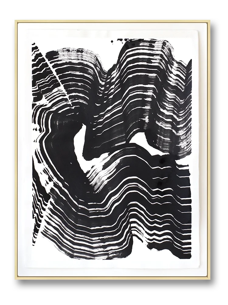 Licorice Ribbons I_Maple Frame_Vertical_Float.webp