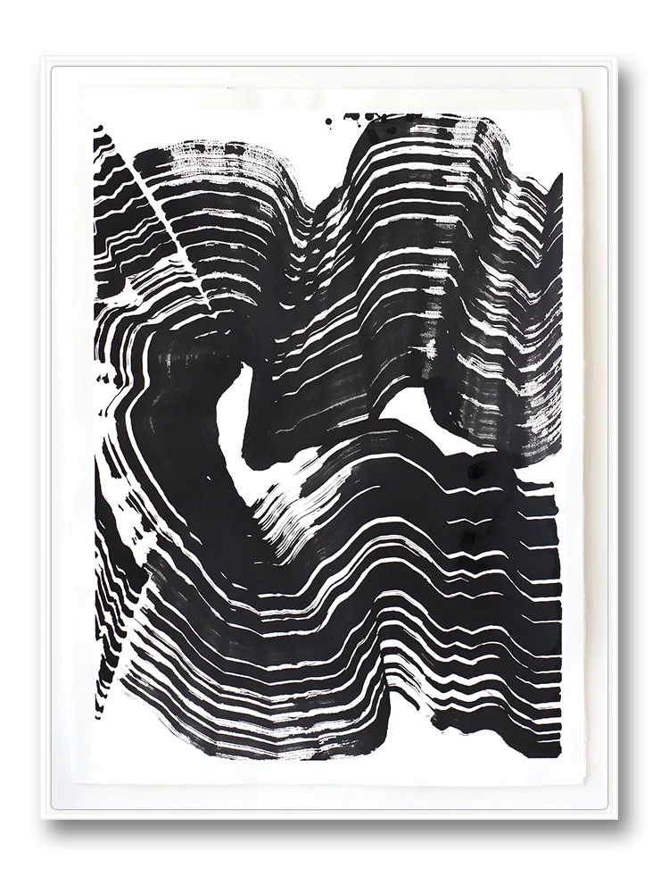 Licorice Ribbons I_White Frame_Vertical_Float.webp