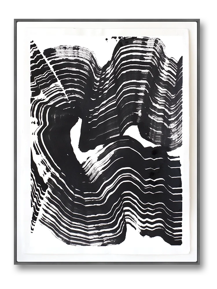Licorice Ribbons I_Black Frame_Vertical_Float.webp