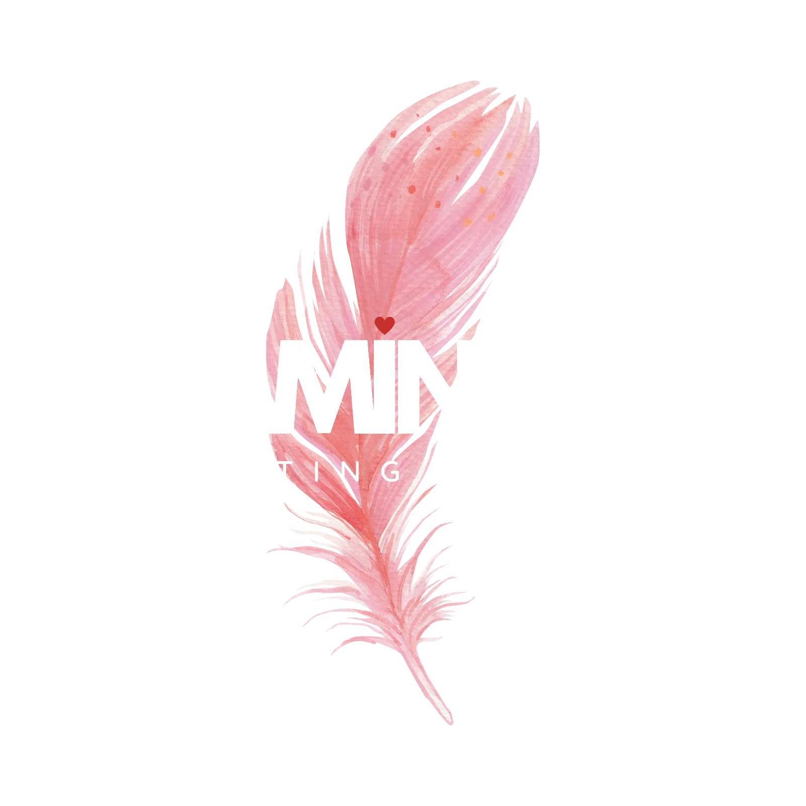 Pink palm leaf with text overlay that reads "MINT" and smaller text below that reads "DO TINGS"