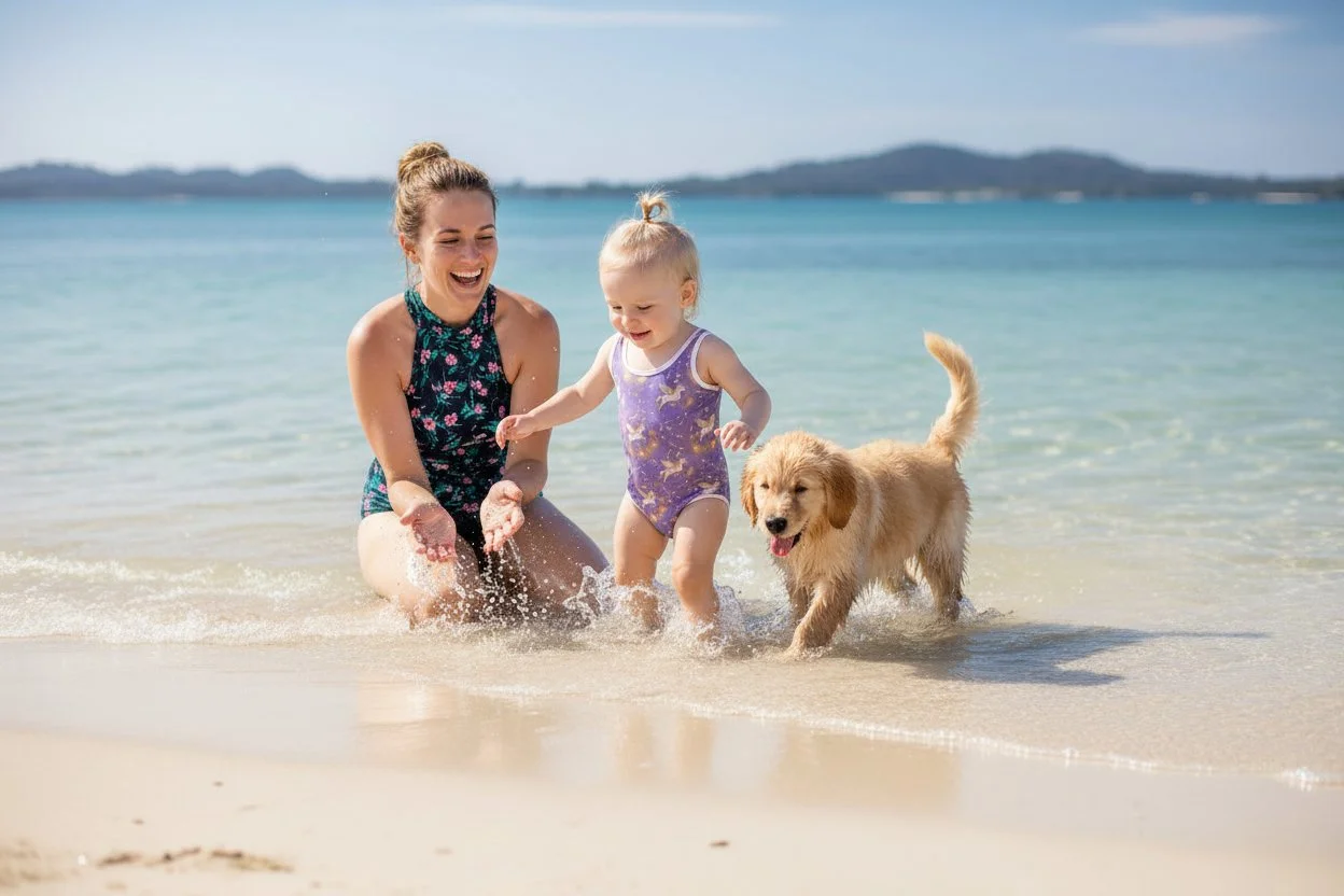 Celestial Baby and Mom Playing in Water.jpg