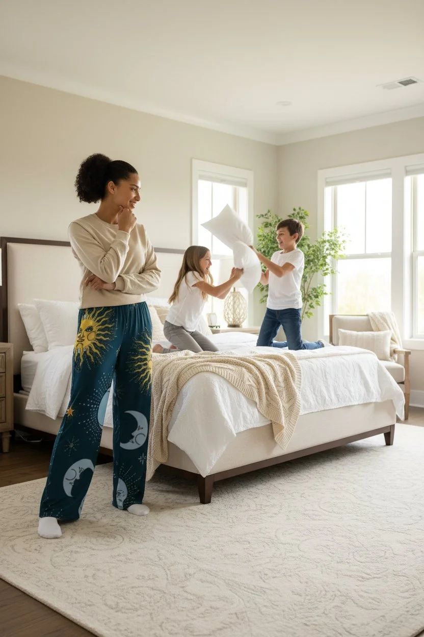 Unisex Loungewear pant_pillow fight scene.jpg
