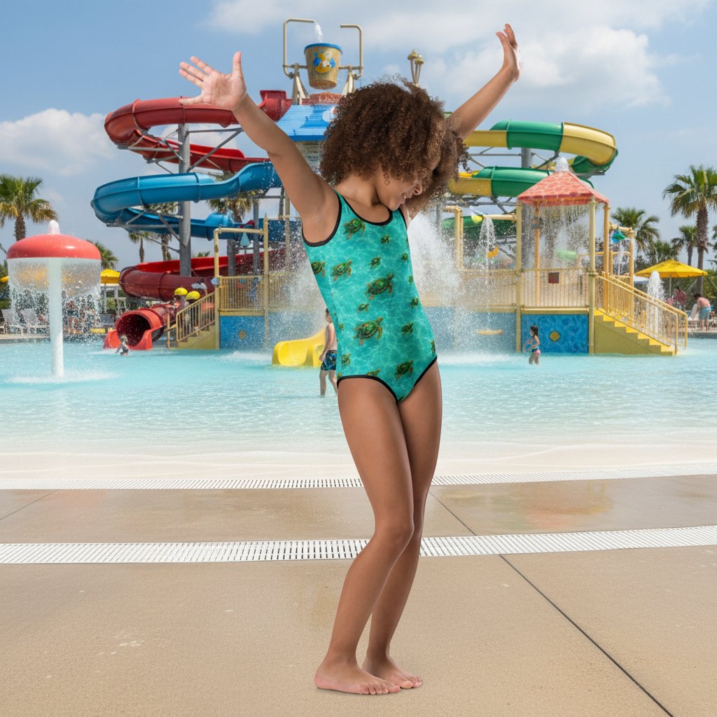 Girl at Waterpark wearing sea turtle swimsuit.jpg