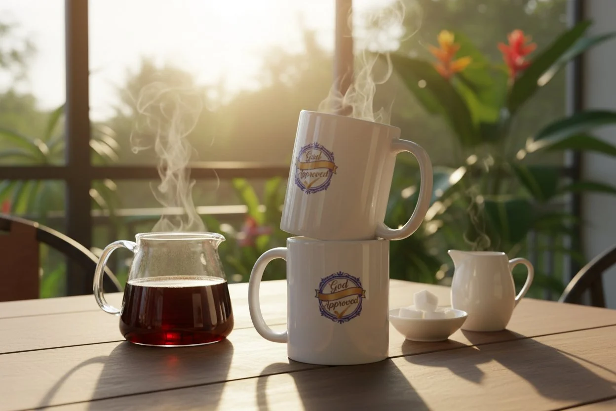 Gold and Blue Morning Coffee on Lanai.jpg