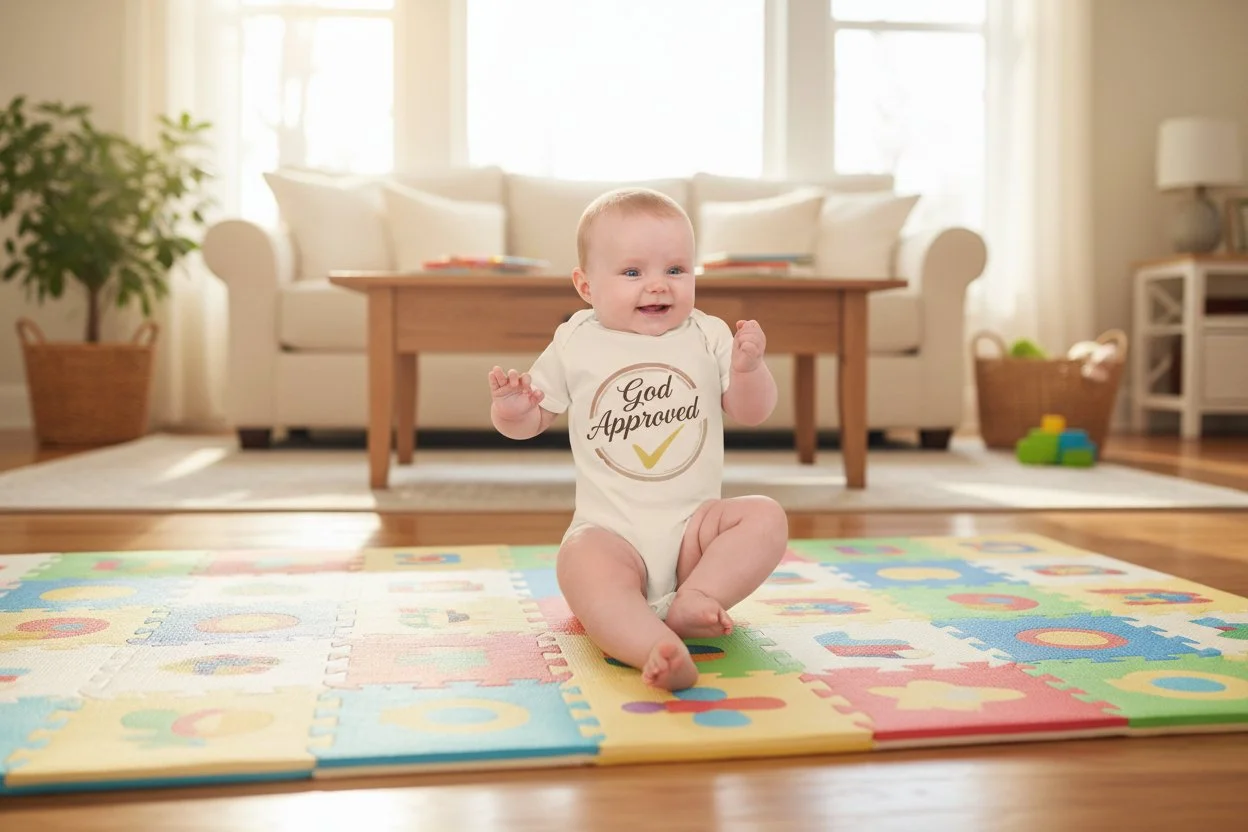 Beige Organic Cotton Baby Onesie In Living Rm.jpg