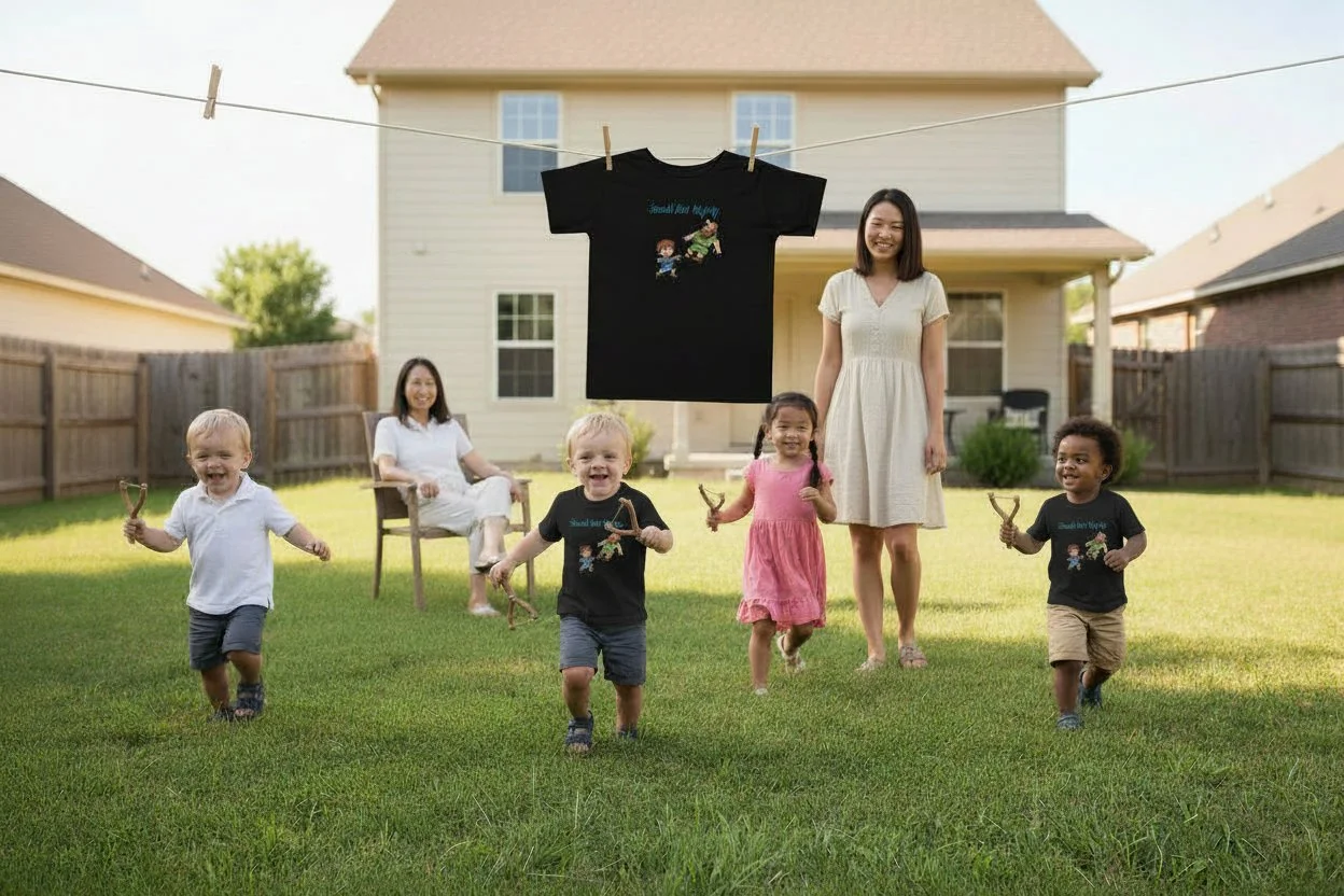 Small But Mighty T-Shirt Worn by running Toddlers.jpg