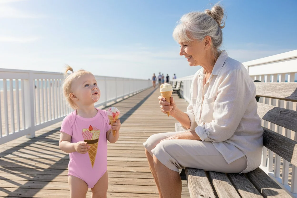 Sharing Ice Cream Memories Baby Onesie