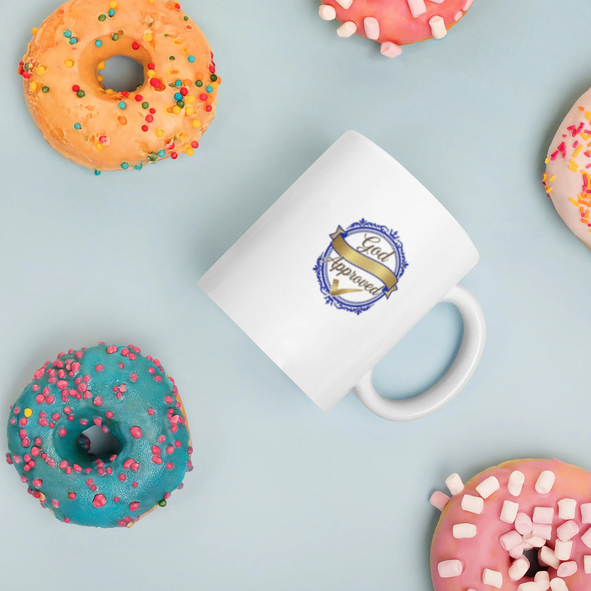 Gold and Blue Donuts Mug.jpg