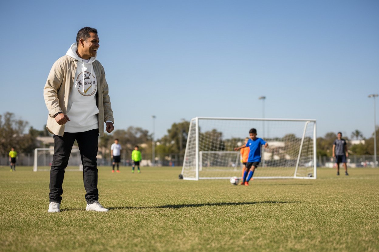 Unisex Hoodie on the Soccer Field.jpg