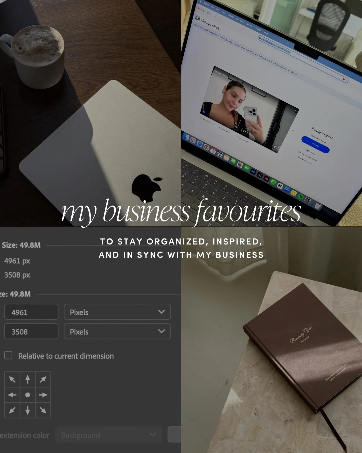 Inside my digital creative ecosystem 🖤

These are a few of the apps and tools I use to keep my business organized, my client projects moving, and content flowing behind the scenes.

I have more of my favourite tools linked on the Resources page of m