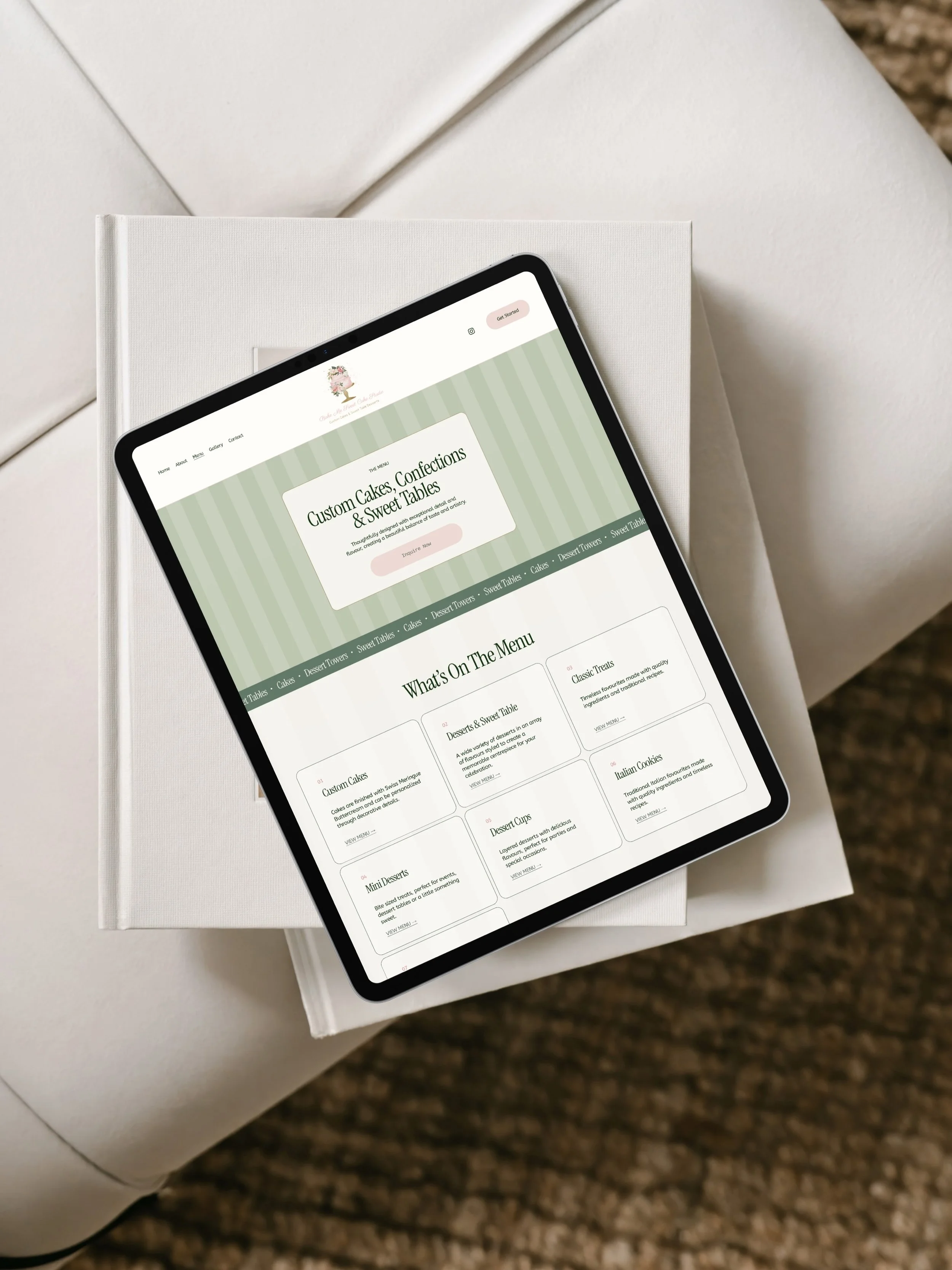 Website Design &amp; Build | Bake Me Sweet Cake Studio 🎀🧁💻

A sweet new online home for @bakemesweetcakestudio 🍰 For this project, we designed a website aligned with Annalisa&rsquo;s existing brand, using her soft colour palette and playful detai