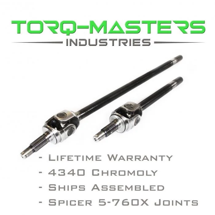 Torq-Masters Chromoly Front Axle Shaft Assembled Pair Jeep JK Dana 30, 2007 to 2018