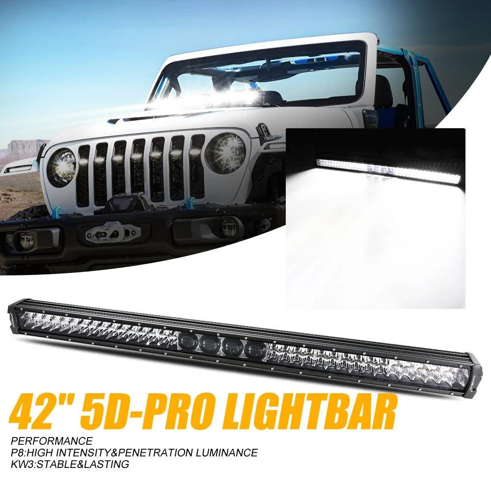 Auxbeam - NEW 42 Inch 5D-PRO Series 44000LM Spot Beam Off Road Led Light Bar