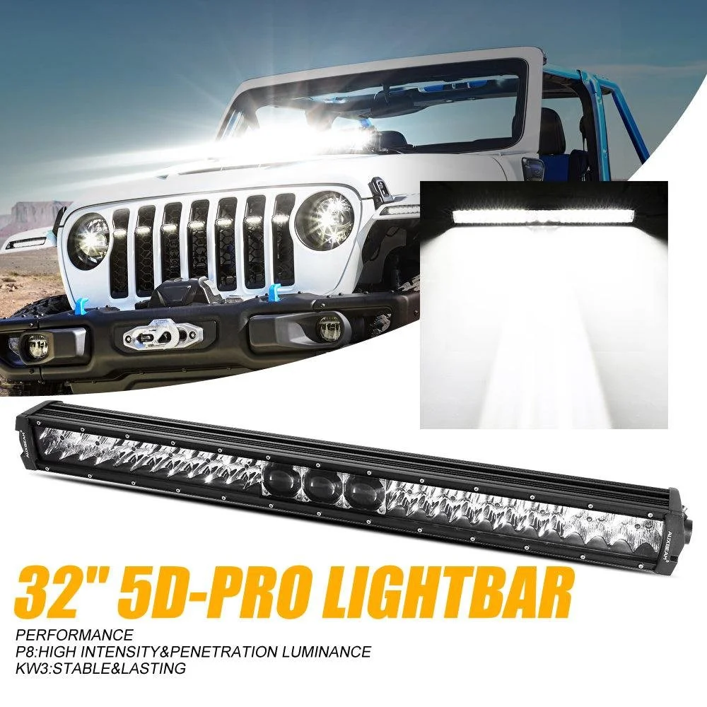 Auxbeam - NEW 32 Inch 5D-PRO Series 33000LM Spot Beam Off Road Led Light Bar