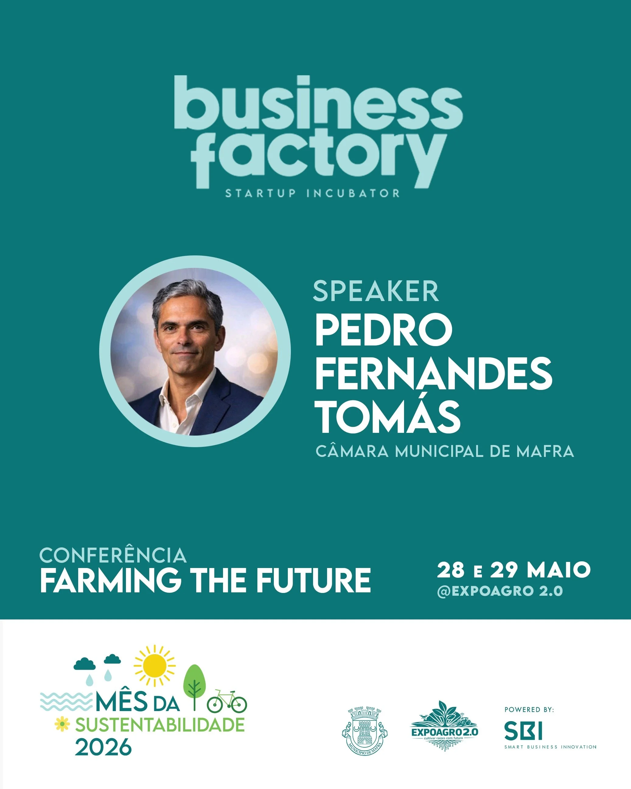 🍀 Descubra como a inova&ccedil;&atilde;o e a sustentabilidade se podem aliar para impulsionar o setor da agricultura e gerar territ&oacute;rios mais produtivos.

Participe na confer&ecirc;ncia 𝗙𝗮𝗿𝗺𝗶𝗻𝗴 𝘁𝗵𝗲 𝗙𝘂𝘁𝘂𝗿𝗲, dedicada a pr&aacute