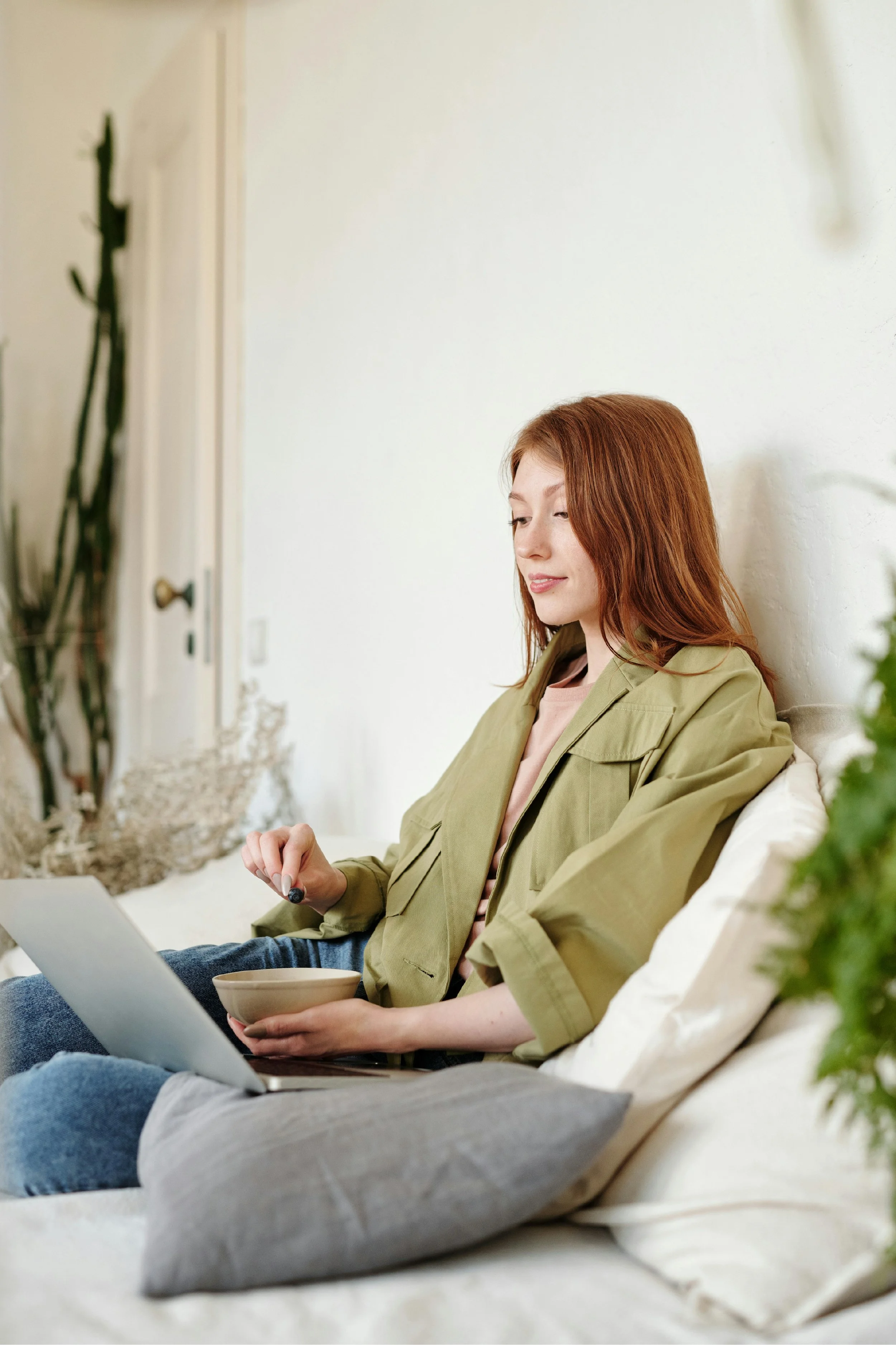 Woman on her computer taking Kristie LaRocca's class, 7 Major Chakras