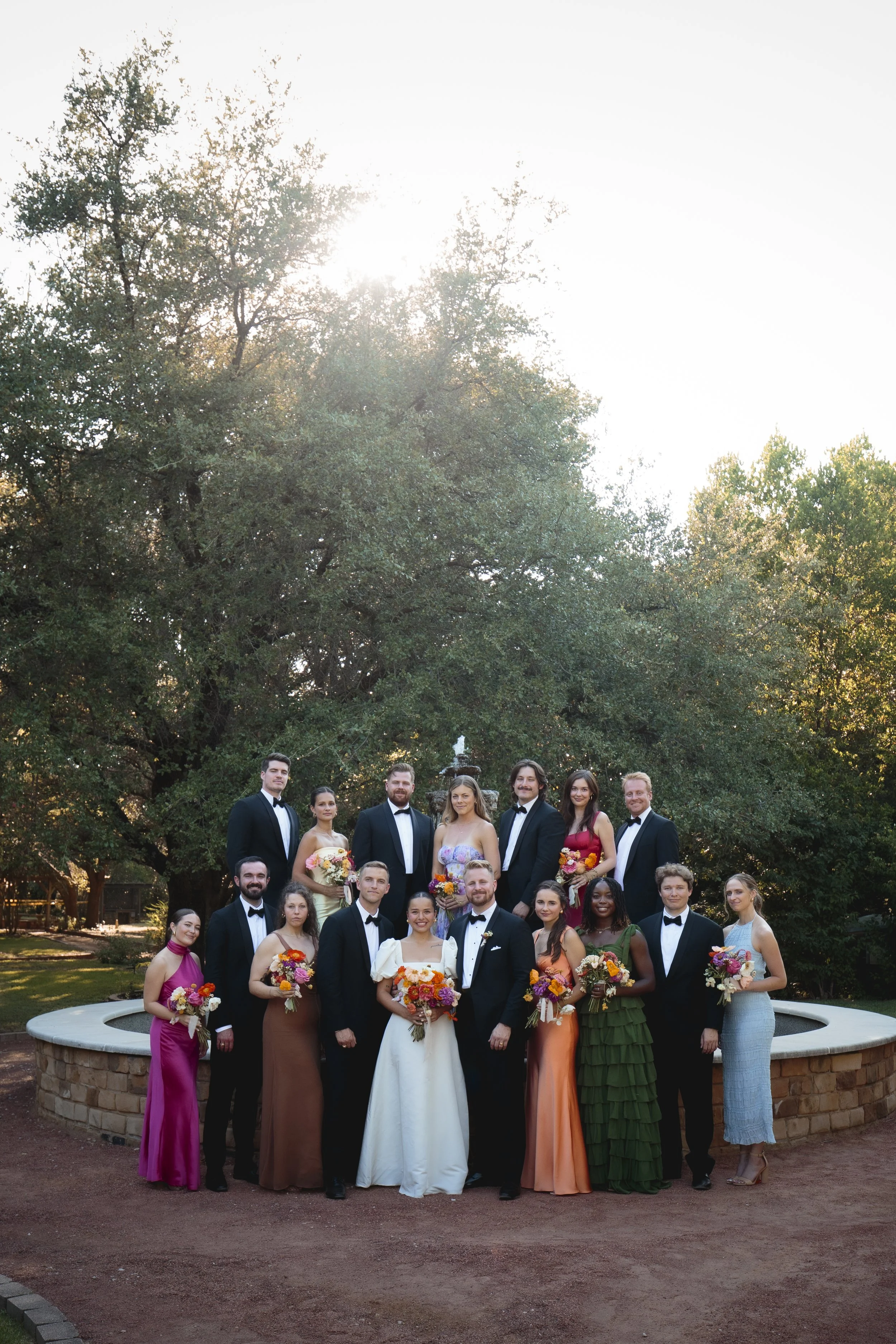 Wedding party at Clark Gardens outdoor wedding
