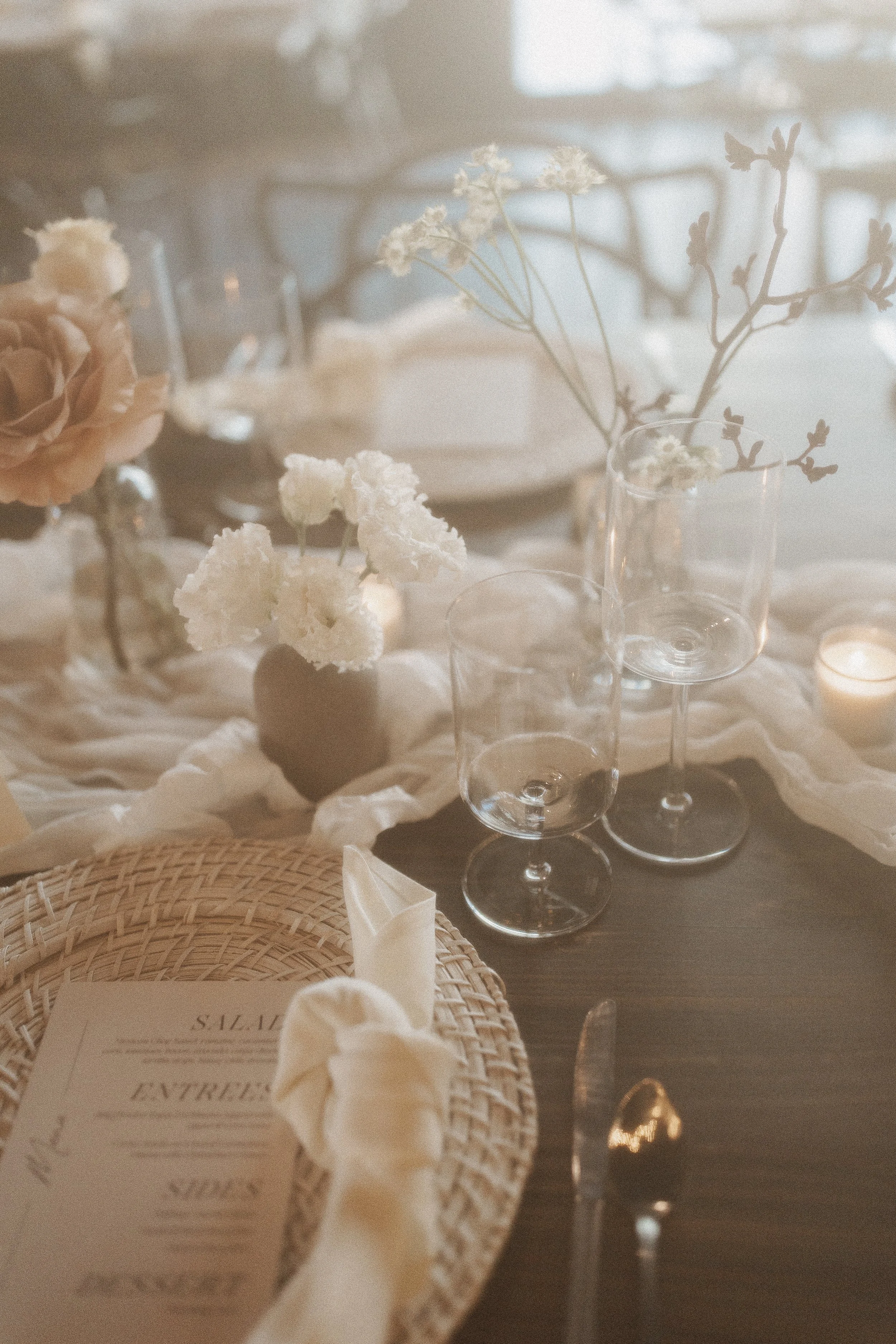 Reception tablescape design for Fort Worth wedding