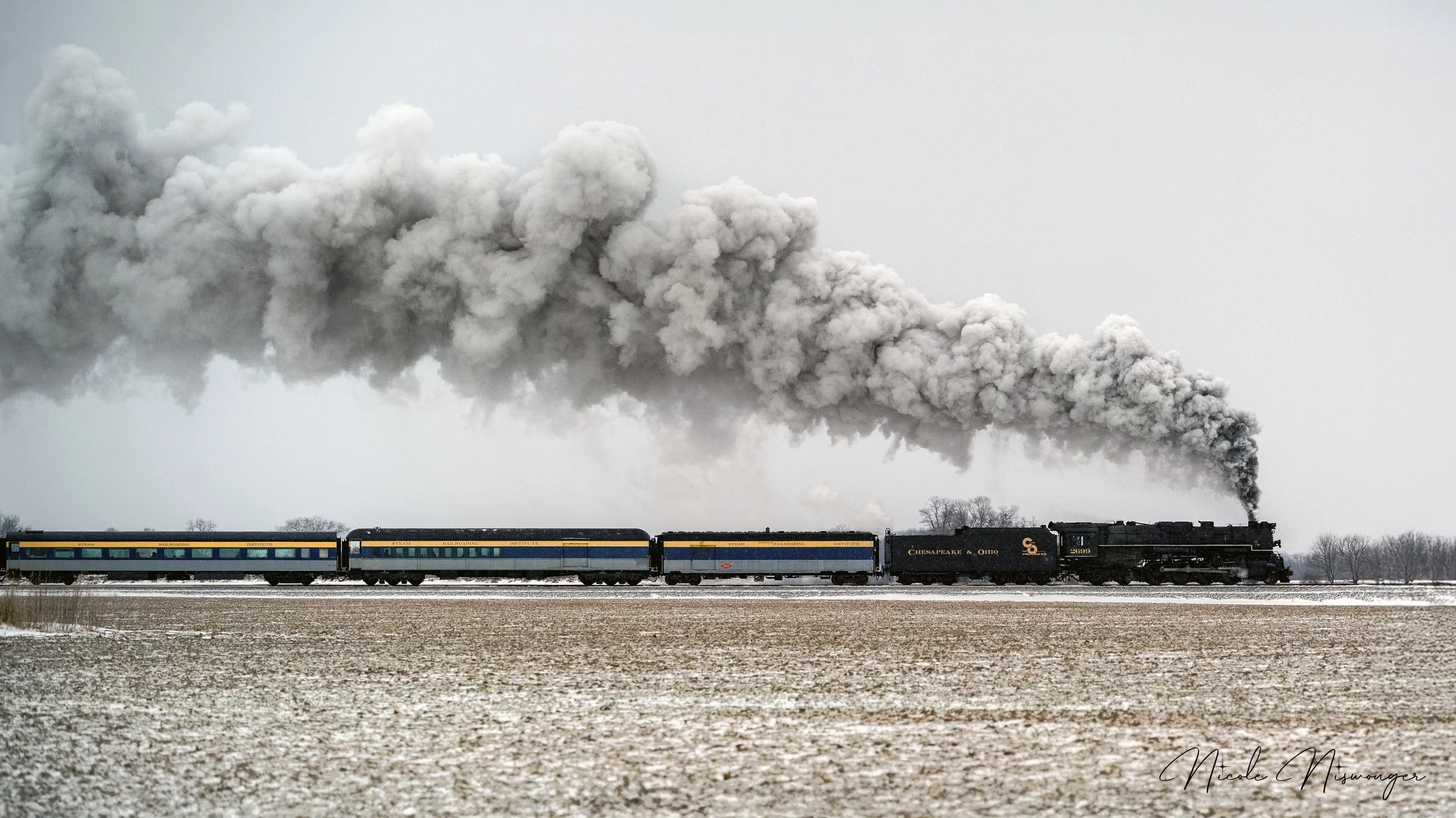 PM 1225 masquerading as the C&O 2699 in January 2026.