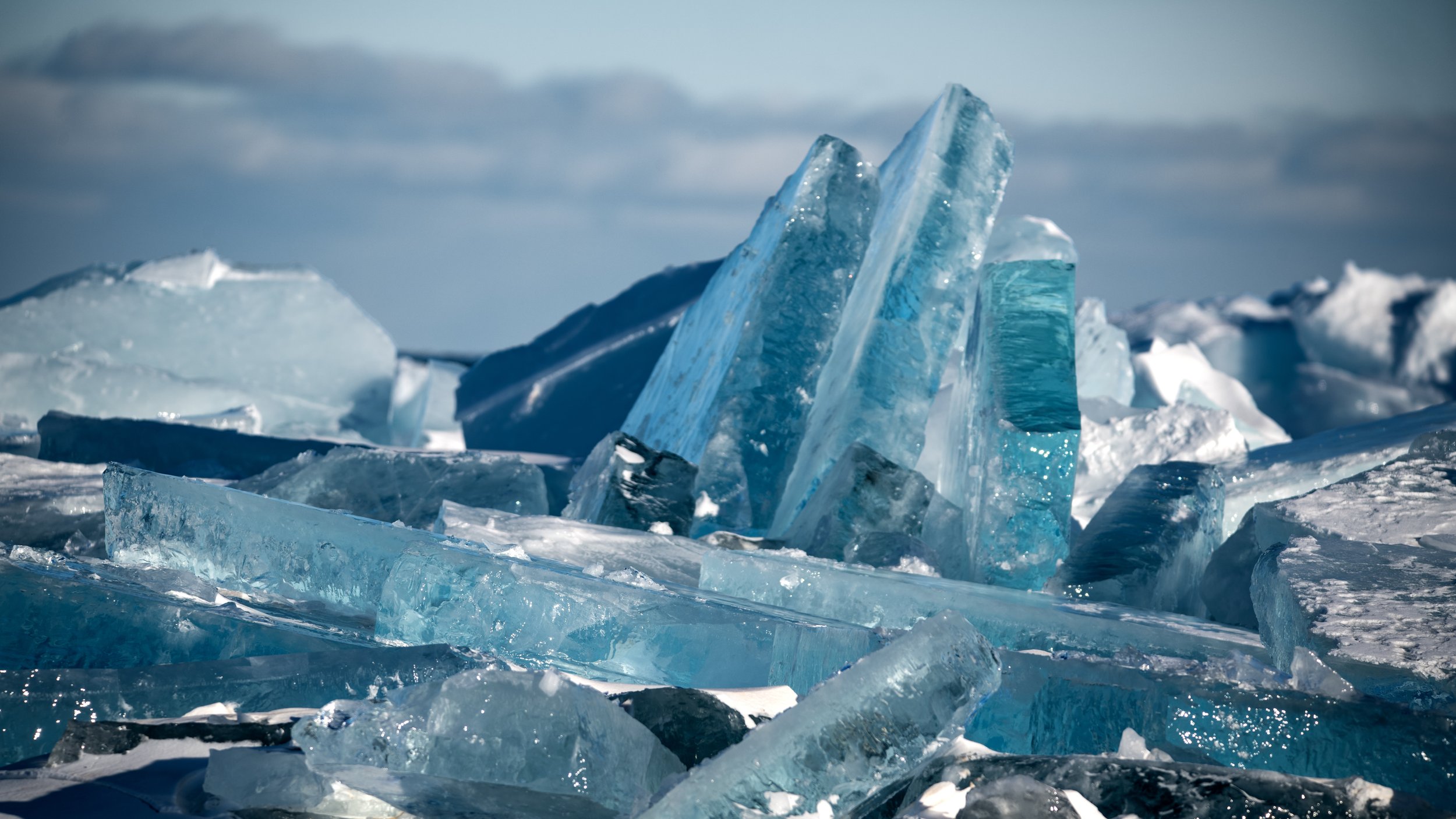 Beautiful blue ice on Lake Huron in February 2026.
