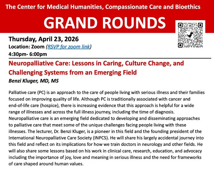 Grand Rounds Talk on Neuropalliative Care (Apr 23, 2026)