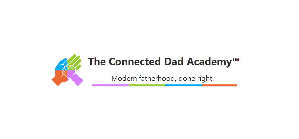 Colorful logo for The Connected Pad Academy with the tagline 'Your childhood, done right.'