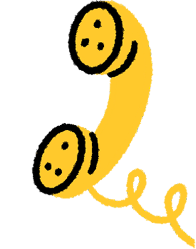 A hand-drawn yellow phone, representing important conversations and the need to communicate early.