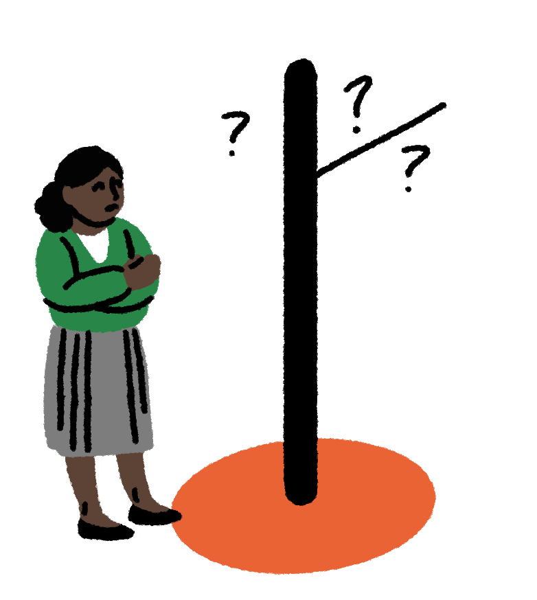Hand-drawn graphic of hands exchanging a sheet of data, depicting the sharing of information.
