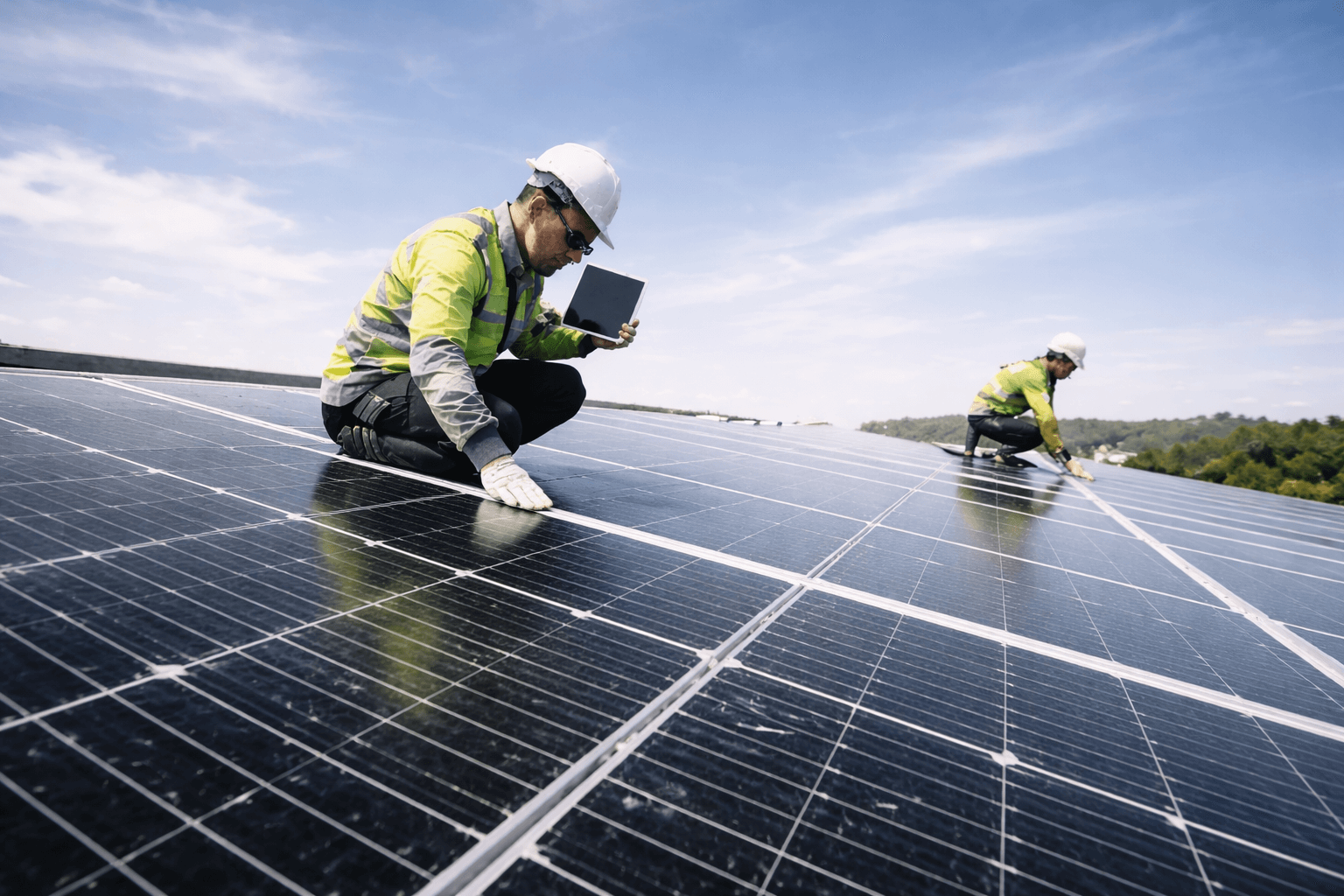 Solar panels being installed as part of new development design